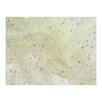 diamante sequin voile fabric ivory