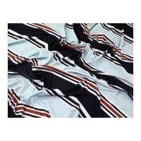 Diagonal Stripe Print Stretch Viscose Jersey Knit Dress Fabric Multicoloured