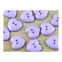 dill heart shape 2 hole plastic buttons lilac