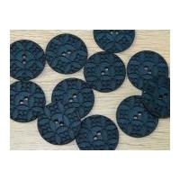 dill round 2 hole carved pattern buttons teal