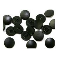 Dill Real Leather Covered Buttons Black