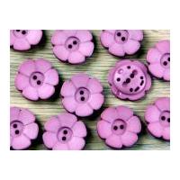 Dill Flower Shape 2 Hole Plastic Buttons Dusky Pink