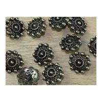 Dill Round Decorative Metal Shank Buttons Silver