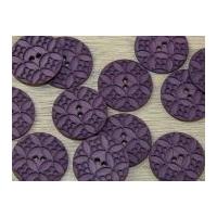 Dill Round 2 Hole Carved Pattern Buttons Mauve