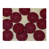 Dill Round 2 Hole Carved Pattern Buttons Berry