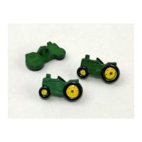 Dill Tractor Shape Novelty Buttons Green