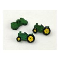 dill tractor shape novelty buttons green