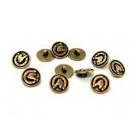 dill round metal horse buttons antique gold