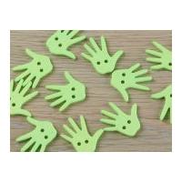 Dill Neon Hands Shaped 2 Hole Plastic Buttons Green