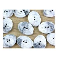 Dill Swirled Irregular Shape 2 Hole Plastic Buttons White Grey