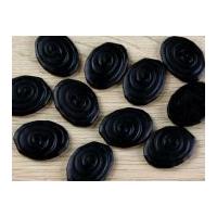 Dill Swirled Irregular Shape 2 Hole Plastic Buttons Black