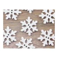 dill glitter snowflake shape buttons 34mm white