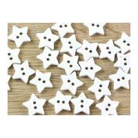 Dill Star Shape 2 Hole Plastic Buttons White