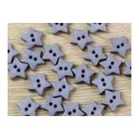 Dill Star Shape 2 Hole Plastic Buttons Grey