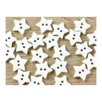 dill star shape 2 hole plastic buttons ivory