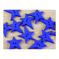 Dill Irregular Star Shape 2 Hole Plastic Buttons Royal Blue