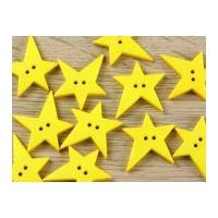 Dill Irregular Star Shape 2 Hole Plastic Buttons Yellow