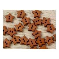 Dill Star Shape 2 Hole Plastic Buttons Tan Brown