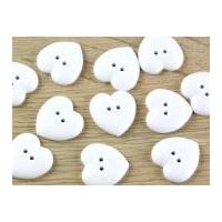 dill heart shape 2 hole plastic buttons white