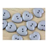 dill heart shape 2 hole plastic buttons grey