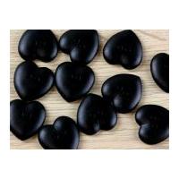 dill heart shape 2 hole plastic buttons black