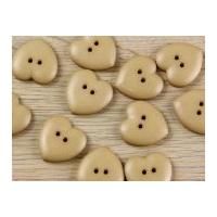 dill heart shape 2 hole plastic buttons beige