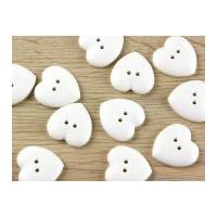 Dill Heart Shape 2 Hole Plastic Buttons Ivory