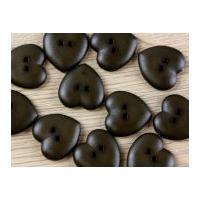 Dill Heart Shape 2 Hole Plastic Buttons Dark Brown