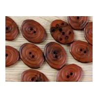 Dill Swirled Irregular Shape 2 Hole Plastic Buttons Brown