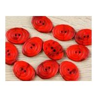Dill Swirled Irregular Shape 2 Hole Plastic Buttons Orange Red