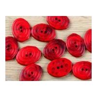 Dill Swirled Irregular Shape 2 Hole Plastic Buttons Red