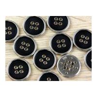 Dill Round 4 Hole Metal Jacket & Coat Buttons Black