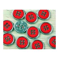 Dill Round 4 Hole Metal Jacket & Coat Buttons Red