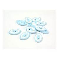 Dill Two Tone Eye Shape Buttons Pale Blue