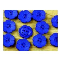 Dill Flower Shape 2 Hole Plastic Buttons Royal Blue