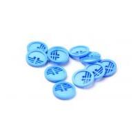 Dill Round Retro Buttons 20mm Blue