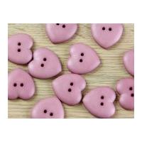 Dill Heart Shape 2 Hole Plastic Buttons Dusky Pink