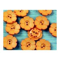 dill flower shape 2 hole plastic buttons orange