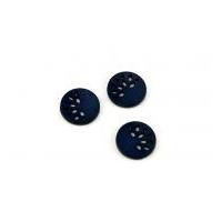 Dill Round Cut Out Starburst Buttons 18mm French Navy Blue