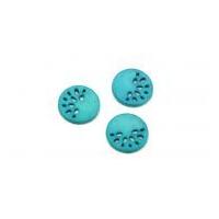 Dill Round Cut Out Starburst Buttons 18mm Turquoise