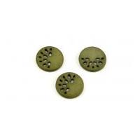 Dill Round Cut Out Starburst Buttons 18mm Olive Green
