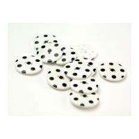 Dill Round Spotty Buttons 25mm White/Black