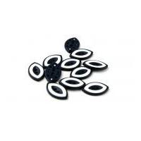 Dill Two Tone Eye Shape Buttons Navy Blue