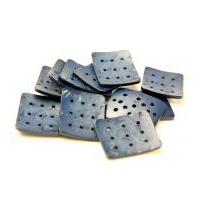 dill extra large rectangle 9 hole resin buttons navy blue