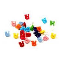 Dill Alphabet Letter & Number Buttons 10mm Assorted Colours, Letter U