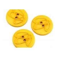 Dill Round Embossed Swirl Buttons 32mm Yellow