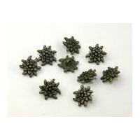 dill metal shank flower shape buttons 20mm dull silver