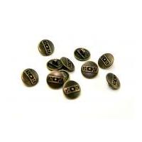Dill Round Metal Linear Design Buttons Antique Gold