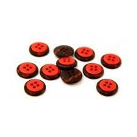 Dill Round Two Toned Buttons Red