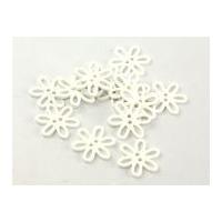 Dill Open Flower Shape Buttons 28mm White